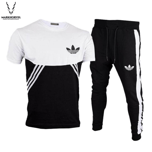 Buy Black & White Contrasted Stripes Tracksuit For Men in Pakistan