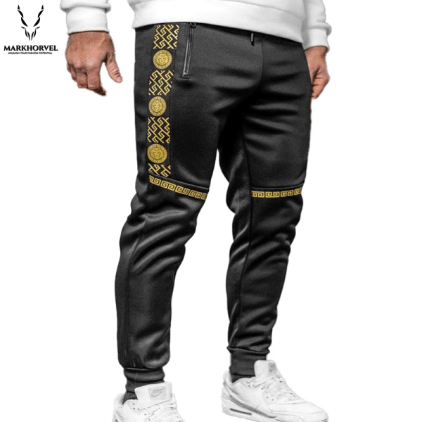 Buy Black With Golden Stripes Trouser For Men in Pakistan